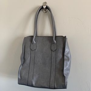 Gray purse workbag multi compartments